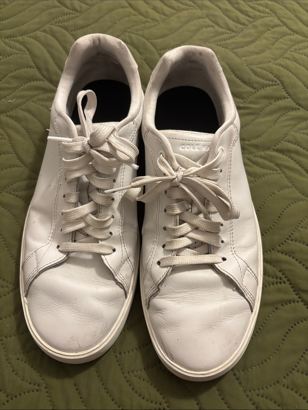 Cole Haan White Leather Men's Lace-Up Sneakers